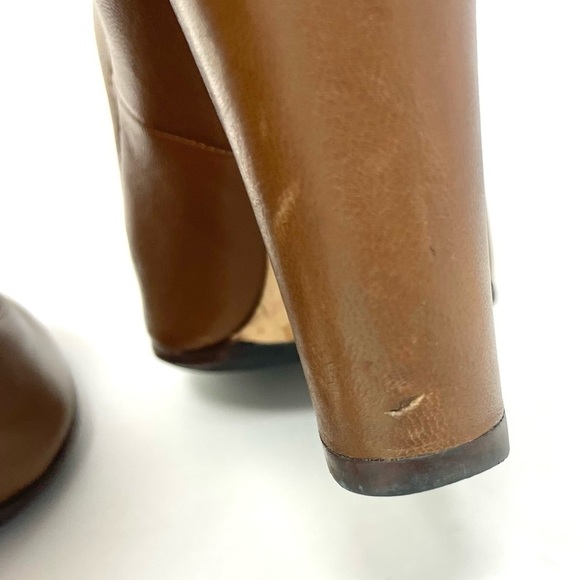 SERGIO Rossi Virginia Brown Stretch Leather Ankle Boots Size 37/7 - Picture 12 of 13